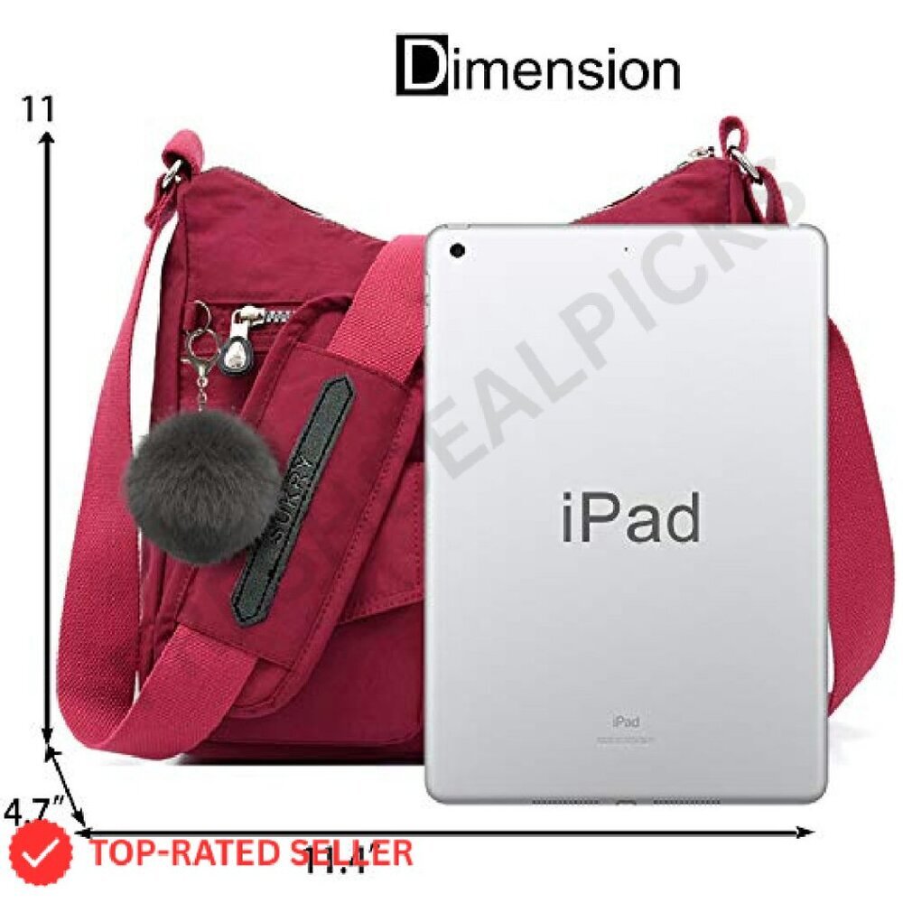 Nylon Crossbody Bag Anti Theft RFID Pocket Waterproof Travel Purse Hobo - Picture 4 of 8